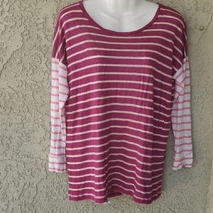 Madewell blouse multicolored striped L/S top